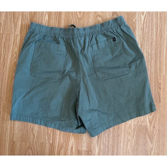 Far West 2XL Mens Olive Army Green Drawstring Elastic Waist Cotton Shorts Pocket - Picture 5 of 6